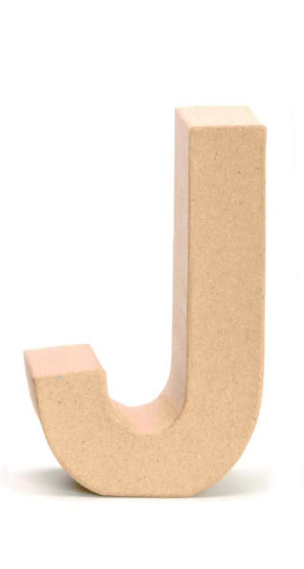 Lettre cartonnée J 17,5x5,5cm